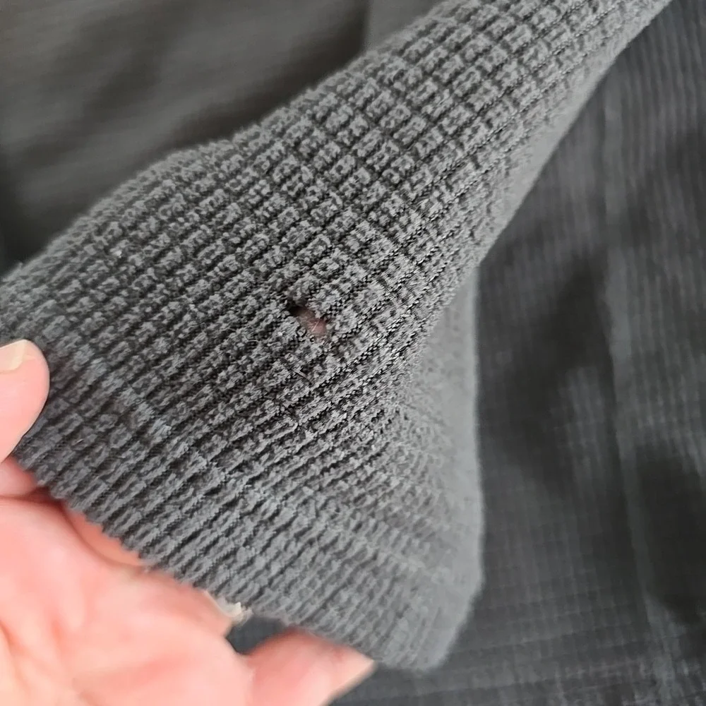 The North Face Mens Fleece Jacket Gray Textured 1/4 Zip Long Sleeve Mock Neck XL